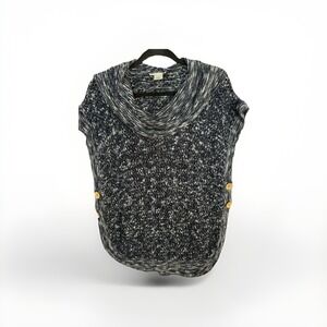 DressBarn Cowl Neck Marled Knit Sweater  Size 1X Modern Side Buttons